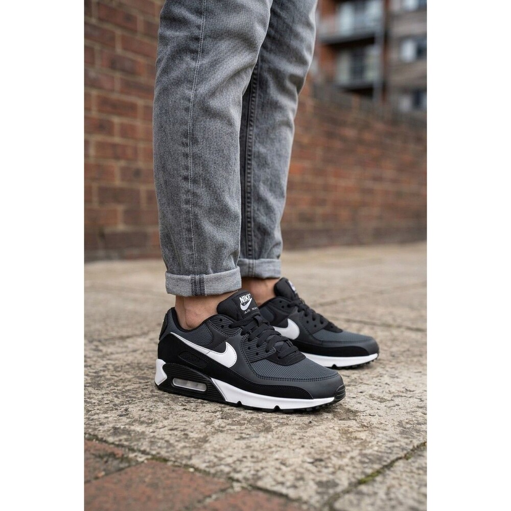 Men’s Size 8.5 Nike Air Max 90 Black White Iron Grey CN8490-002 - New withot Box